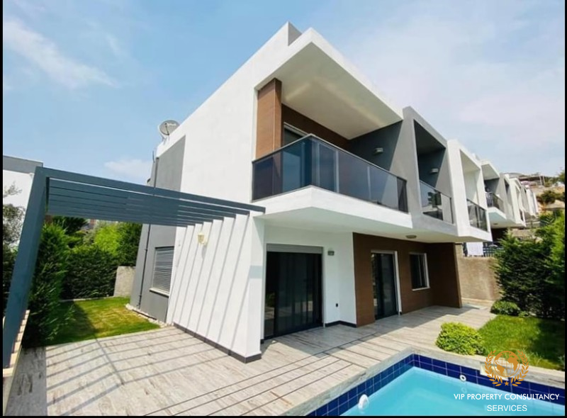Ready detached house with private pool for sale in Long Beach Kusadasi